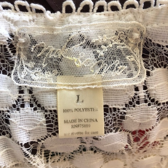 Anthropologie-Nick&Mo Cream lace s/s top w/buttons - Picture 7 of 8